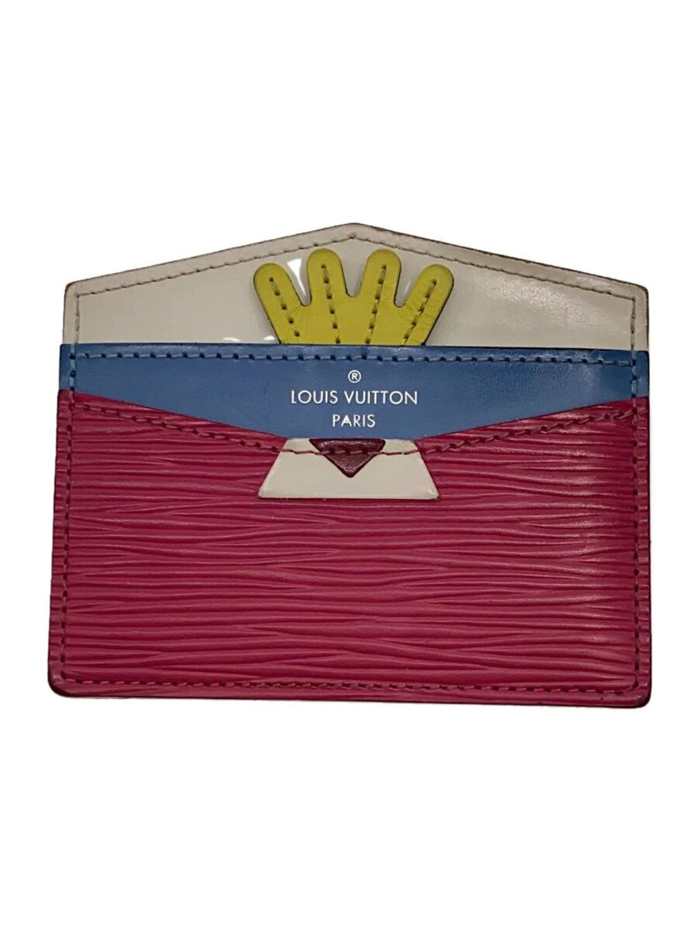 LOUIS VUITTON Porte Wallet Cartes Epi Pink Leather Pink Solid
